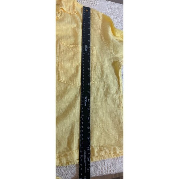 Six Fifty Cropped Peasant Shirt Button Up Gauzy Women Vibrant Summer NWT, Large - Picture 12 of 13